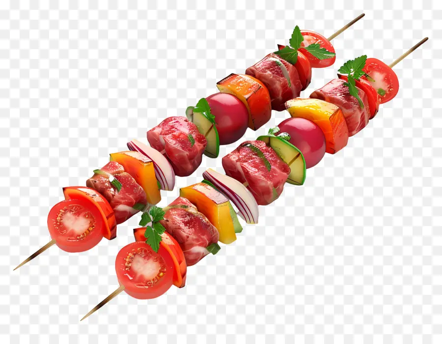 Brochettes De Viande，Brochettes De Légumes PNG