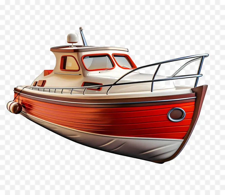 Bateau à Moteur，Bateau Orange PNG