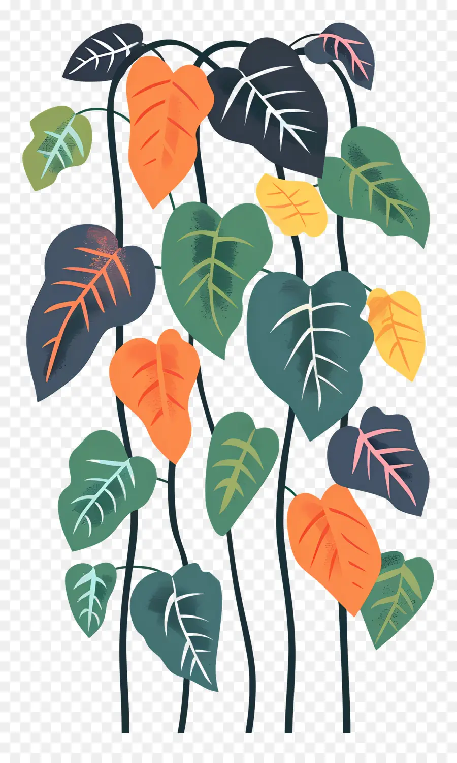 Vigne De La Jungle，Feuilles Colorées PNG