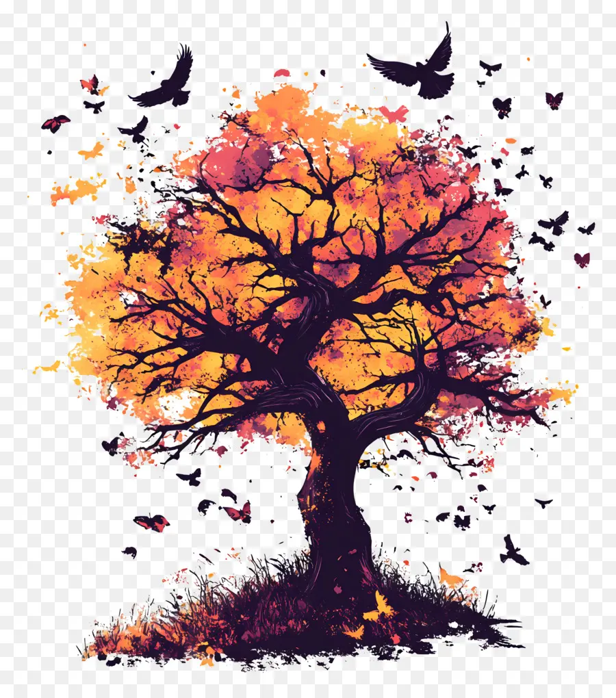 L'automne Commence，Arbre D'automne PNG