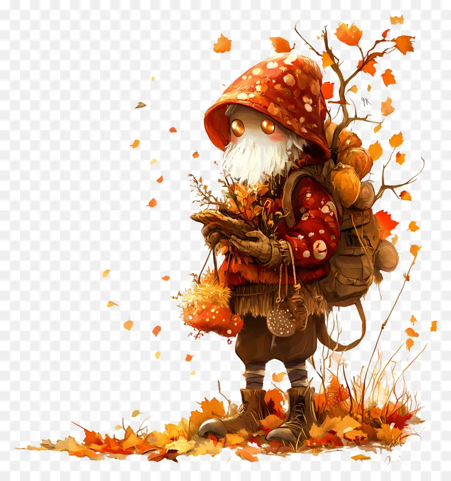 L'automne Commence，Gnome D'automne PNG