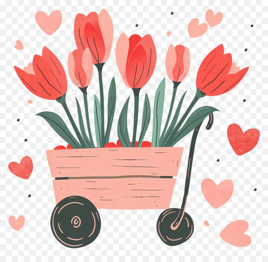 Les Tulipes，Panier PNG