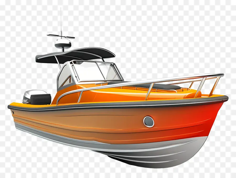 Bateau à Moteur，Orange PNG