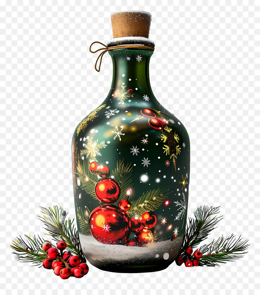 Bouteille De Noël，Vacances PNG