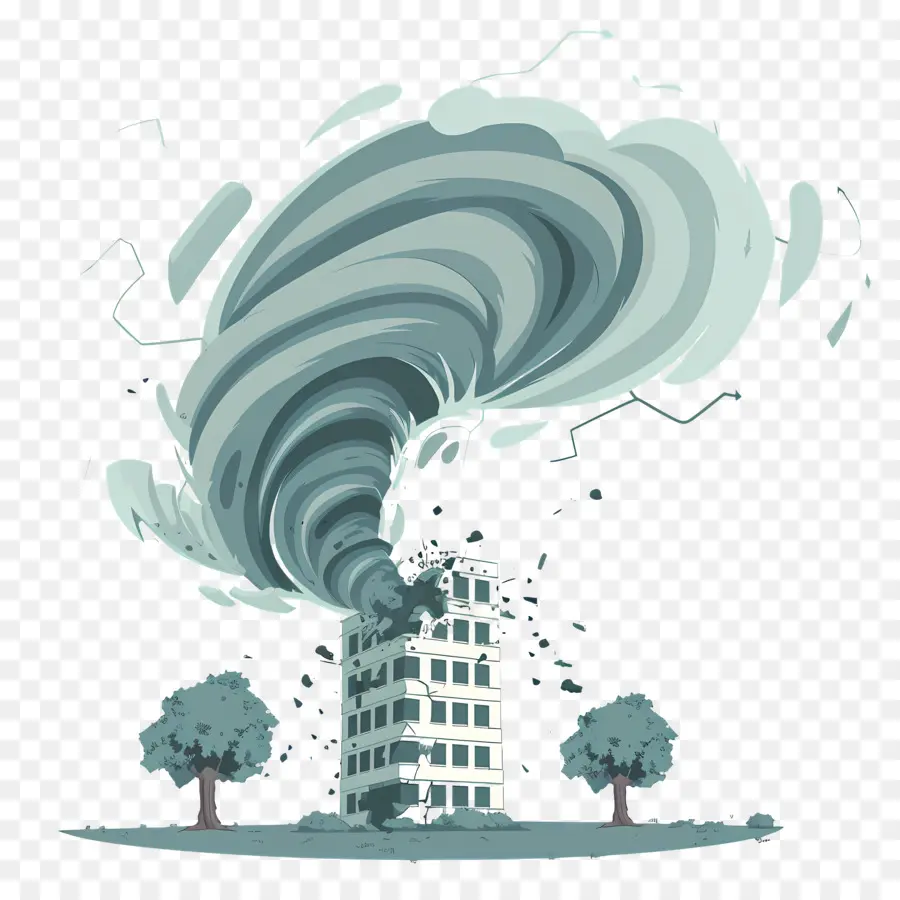 Une Tornade Détruit Un Bâtiment，Tornade PNG