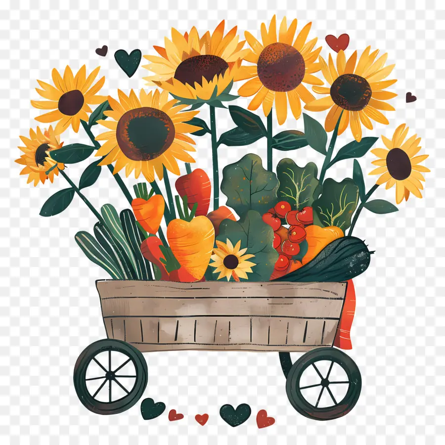 Tournesols，Tournesols Et Légumes PNG