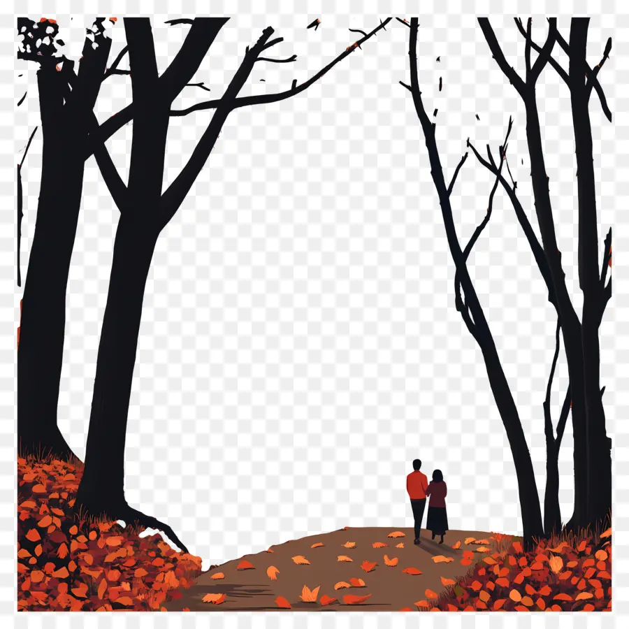 L'automne Commence，Couple En Forêt PNG