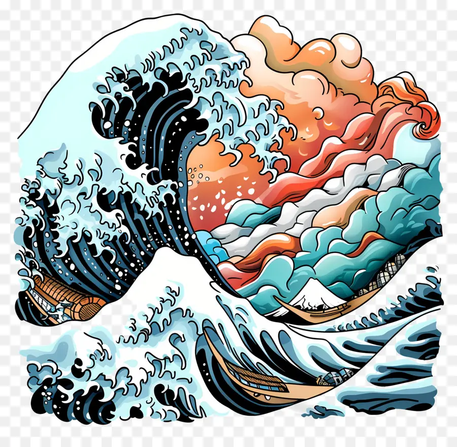 Tsunami，Flots PNG