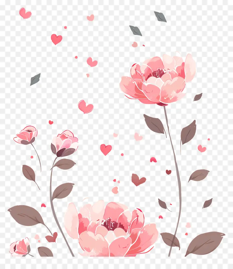 Fleurs De Pivoine，Fleurs Roses PNG