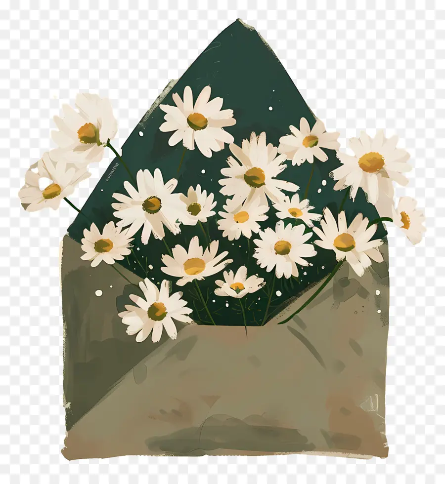 Enveloppe De Marguerites，Enveloppe Avec Des Fleurs PNG