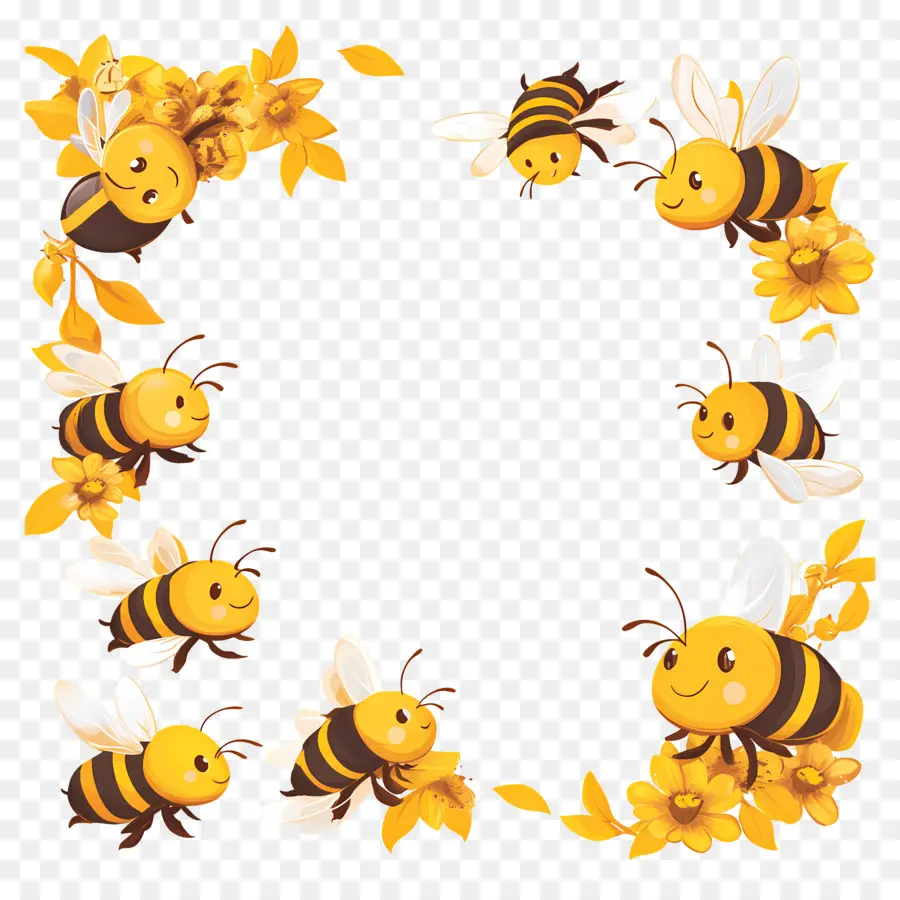 Cadre Photo Vide，Abeilles PNG