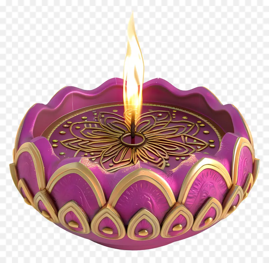 Diwali Diya，Bougie Décorative PNG