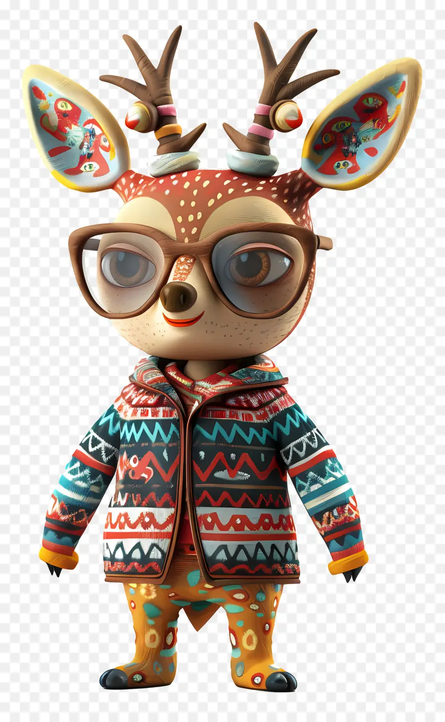 Cerf Mignon，Cerf Avec Des Lunettes PNG