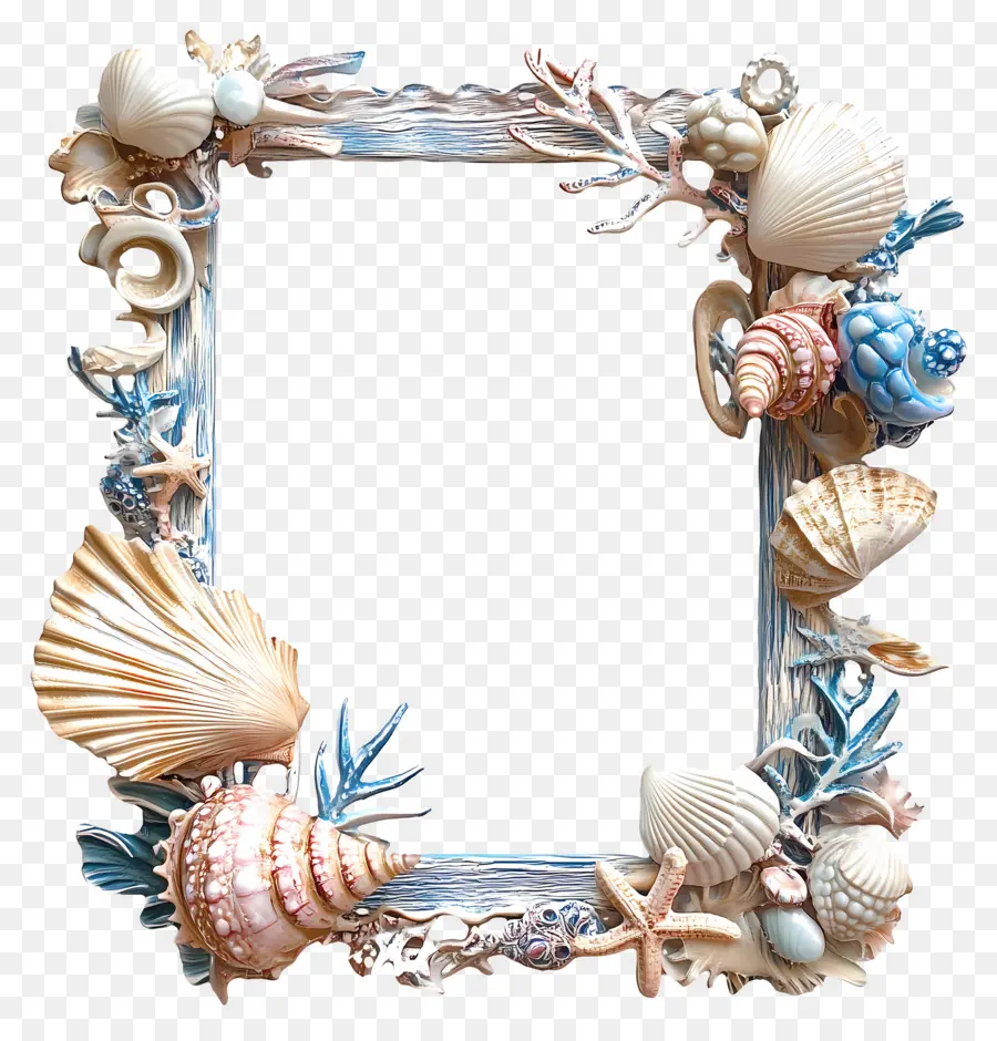 Cadre Photo Vide，Cadre Coquillage PNG