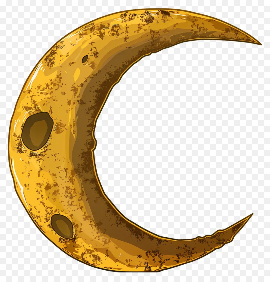 Croissant De Lune，Croissant De Lune D'or PNG