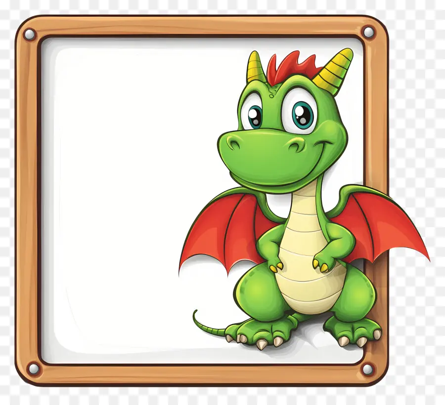 Cadre Photo Vide，Dragon Mignon PNG