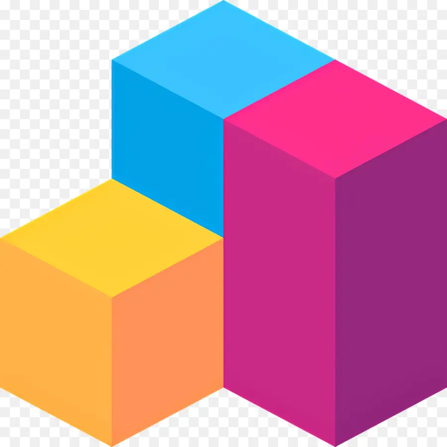 Géométrie，Cubes Colorés PNG