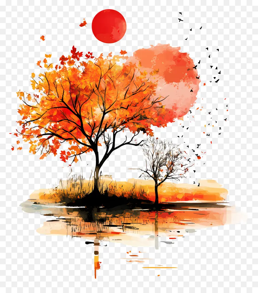 L'automne Commence，Arbre D'automne PNG