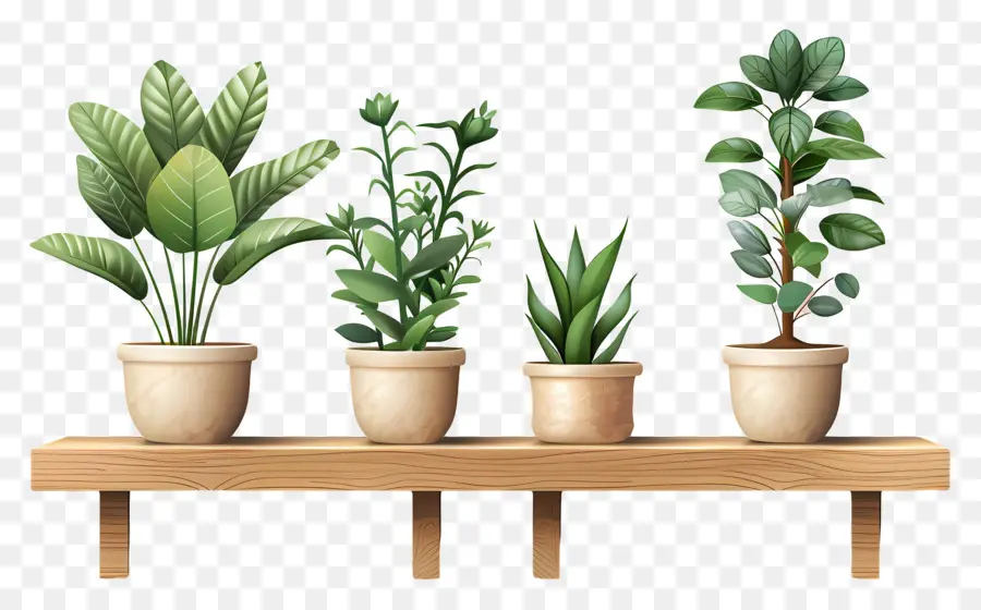 Plantes En Pot，Étagères PNG