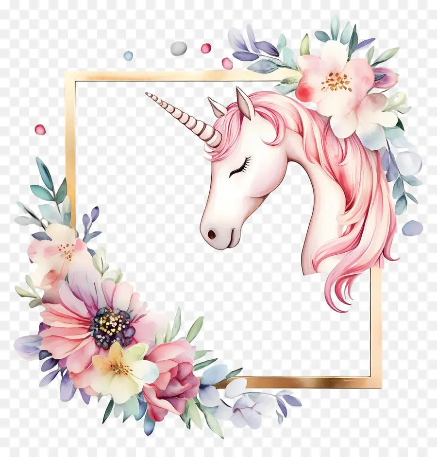 Cadre Photo Vide，Licorne PNG