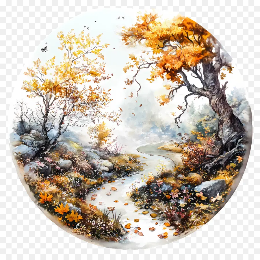 L'automne Commence，Paysage D'automne PNG