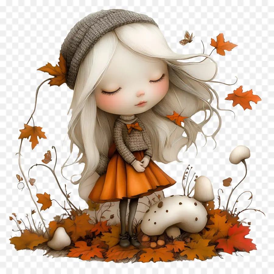 L'automne Commence，Fille En Automne PNG