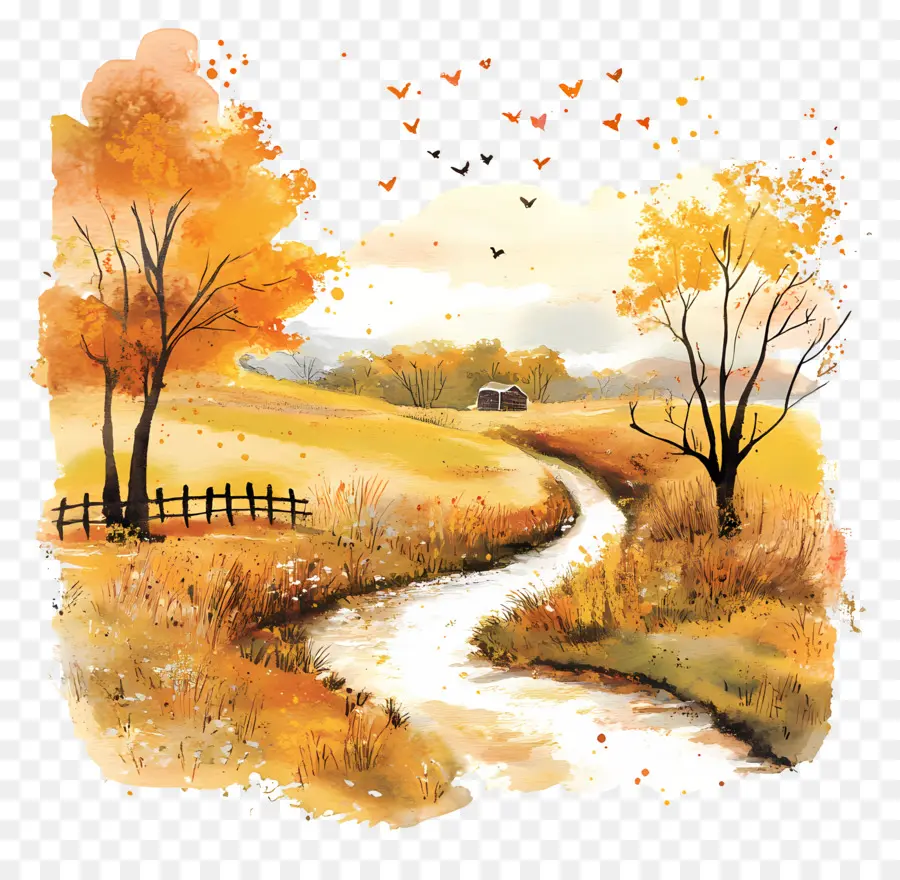 L'automne Commence，Paysage D'automne PNG