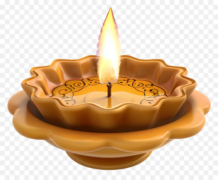 Diwali Diya，Lampe à Huile Allumée PNG