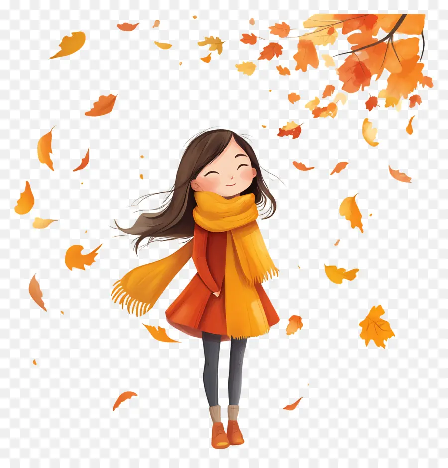 L'automne Commence，Fille PNG