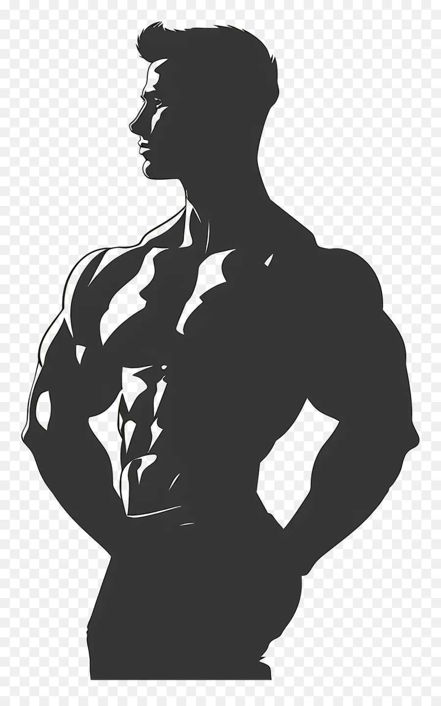 Silhouette D'homme Fort，Silhouette D'un Homme Musclé PNG