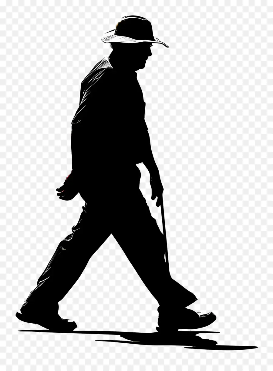 Silhouette De Vieil Homme，Homme Qui Marche PNG