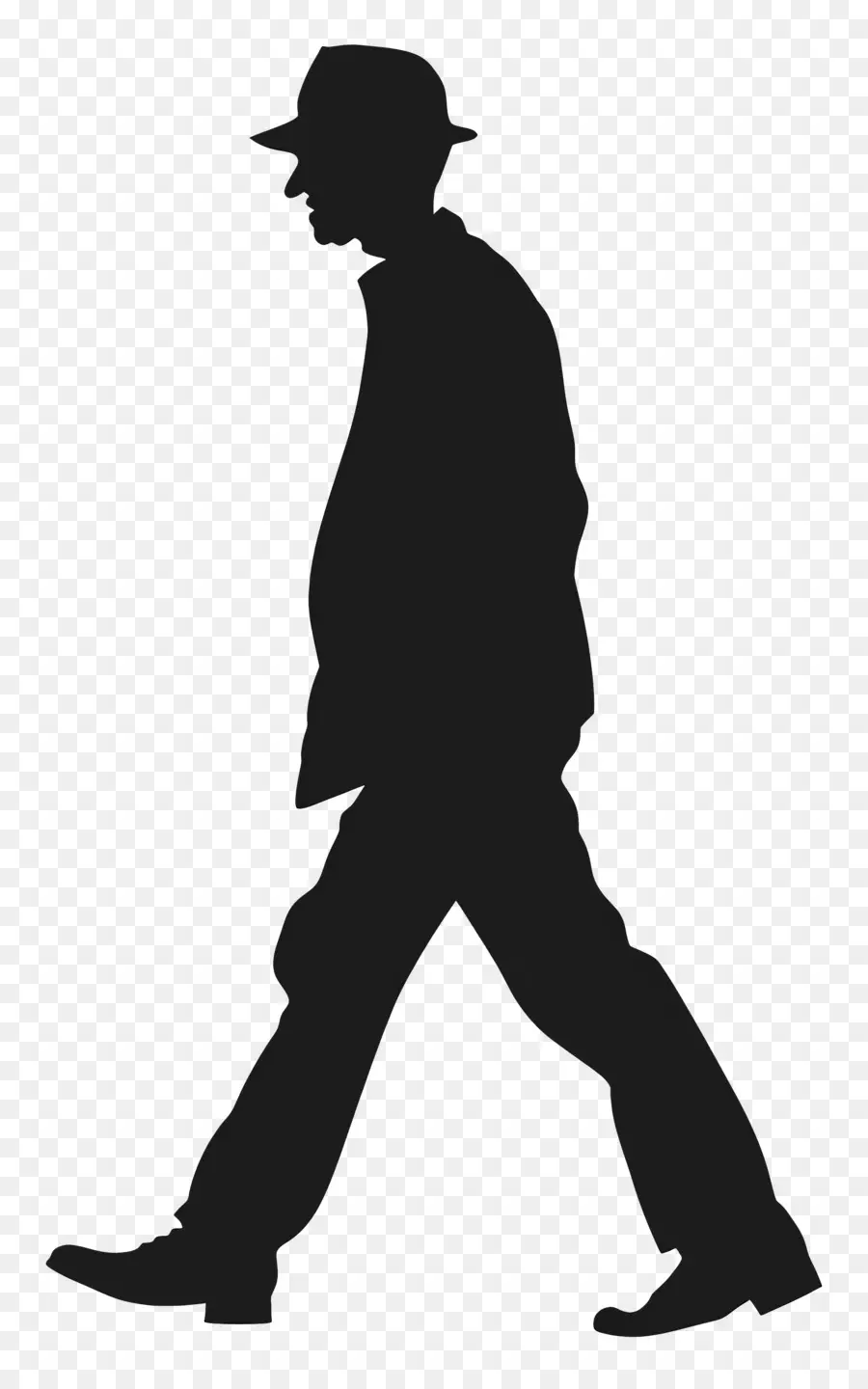 Silhouette D'homme Qui Marche，Homme Qui Marche PNG