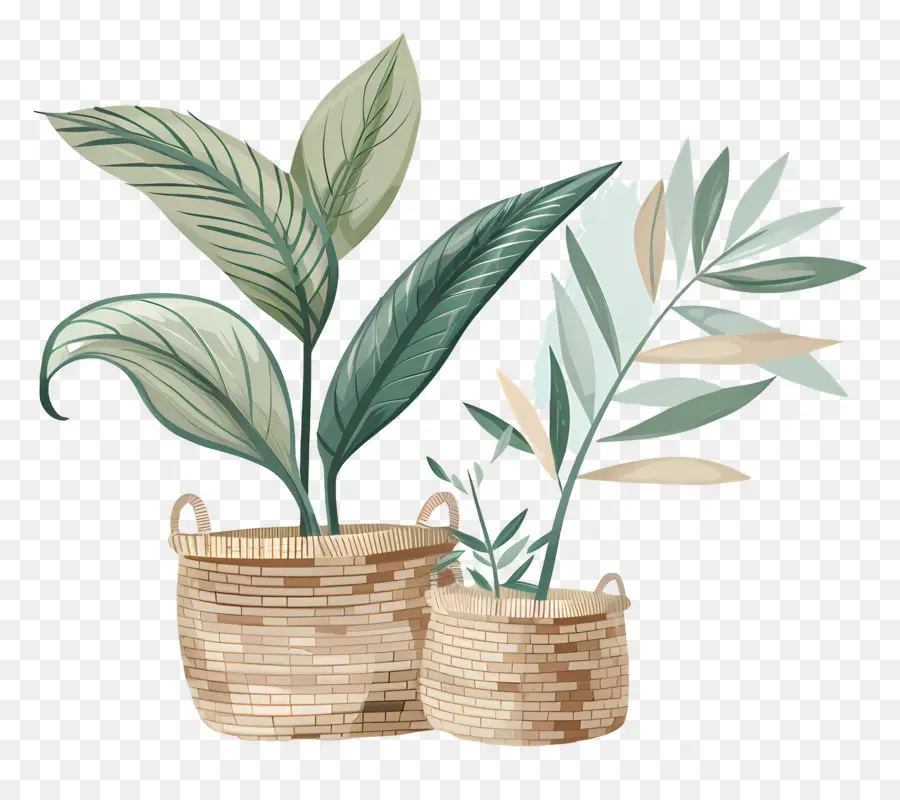 Plantes Dans Un Panier，Plantes En Pot PNG