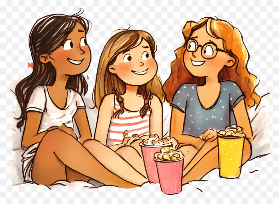 Soirée Entre Filles，Trois Filles PNG