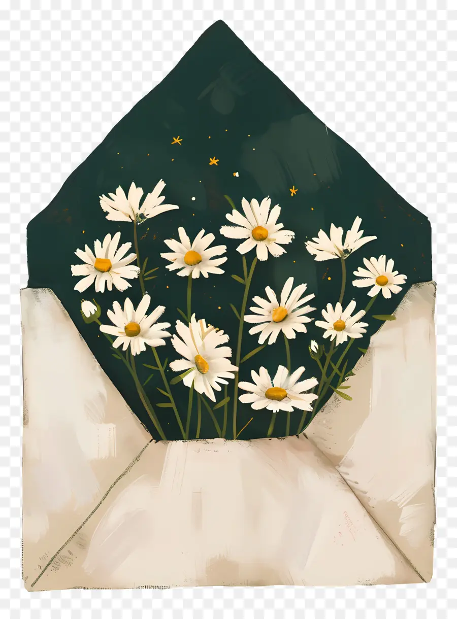 Enveloppe De Marguerites，Enveloppe Avec Des Fleurs PNG