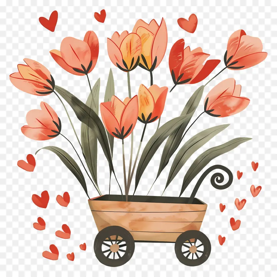 Tulipes，Panier PNG