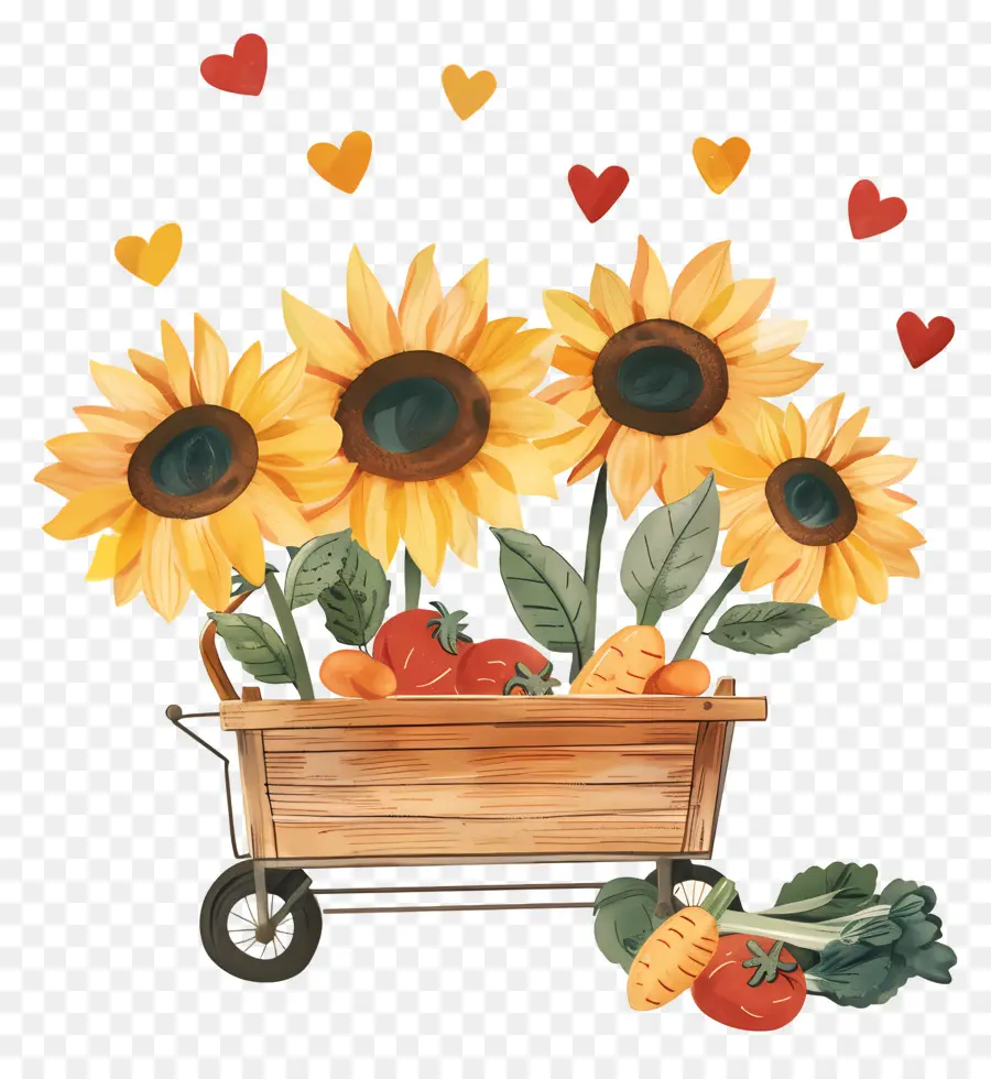 Tournesols，Tournesols Et Légumes PNG