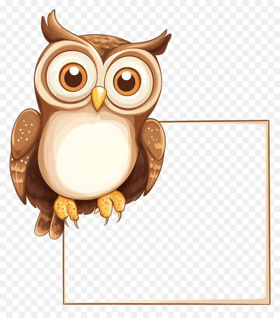 Cadre Photo Vide，Hibou Mignon PNG