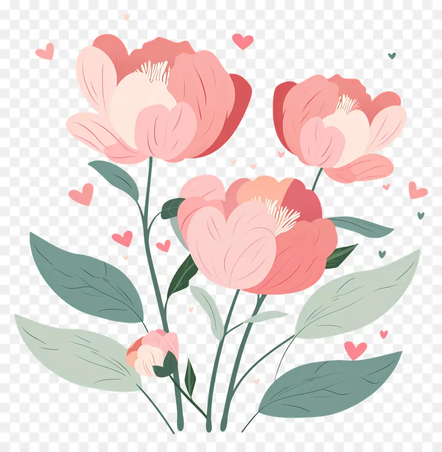 Fleurs De Pivoine，Fleurs Roses PNG