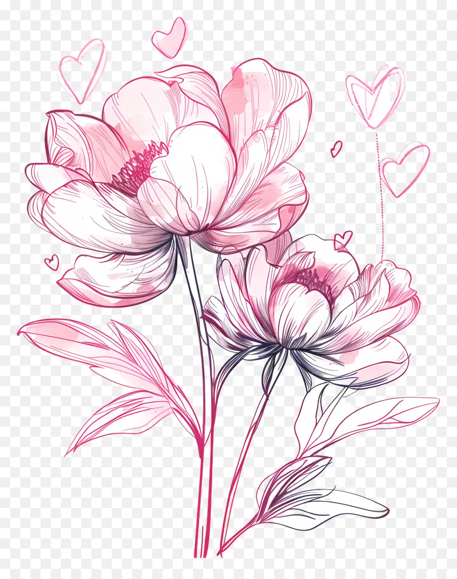 Fleurs De Pivoine，Fleurs Roses PNG