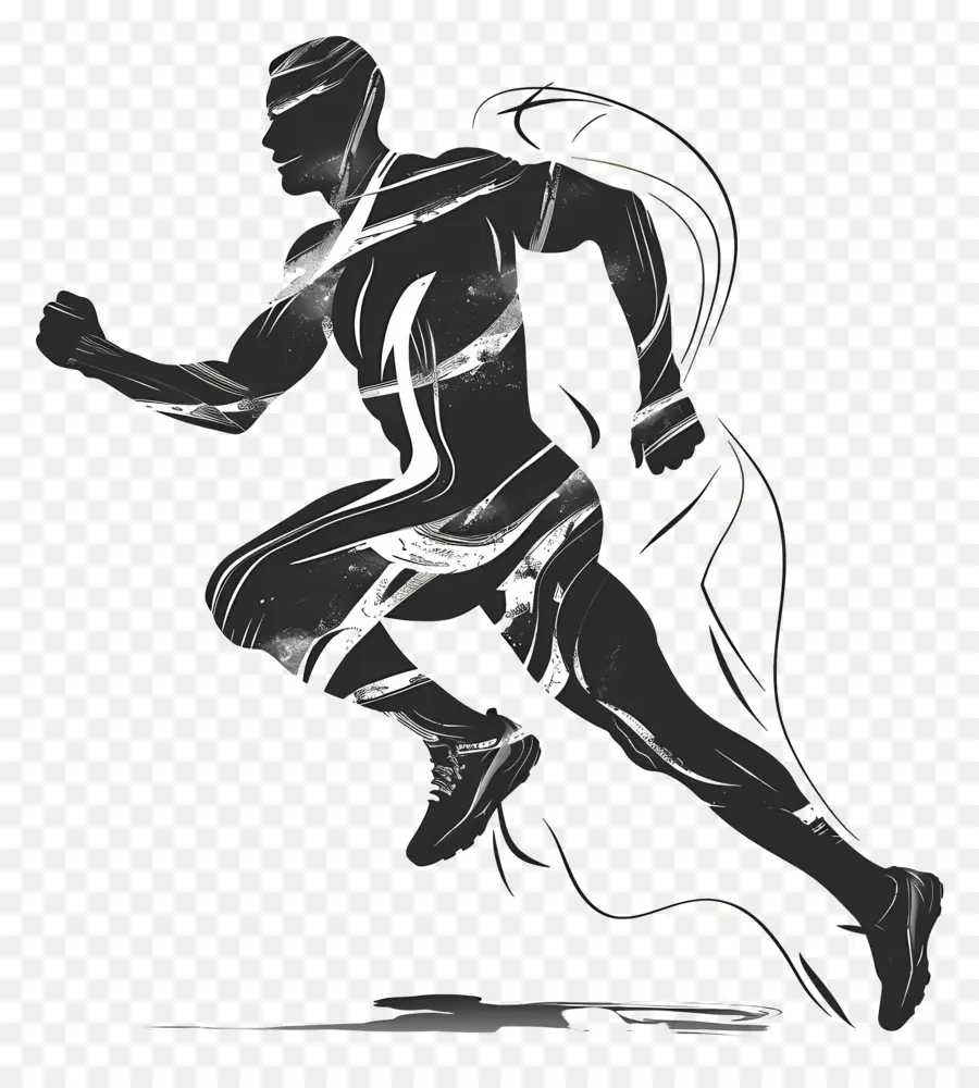 Silhouette D'homme En Cours D'exécution，Homme Qui Court PNG