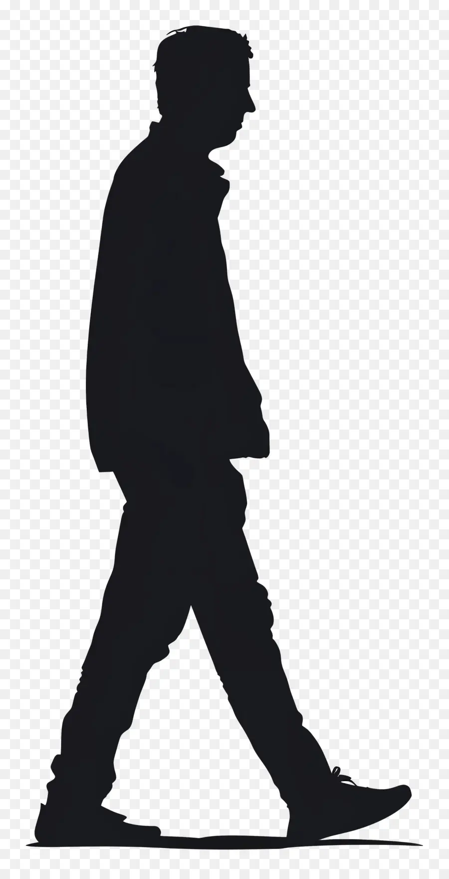 Silhouette D'homme Qui Marche，Silhouette PNG