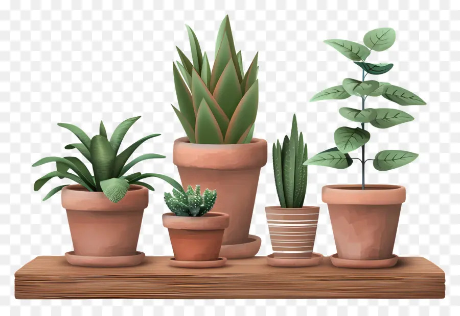 Plantes En Pot，Étagères PNG