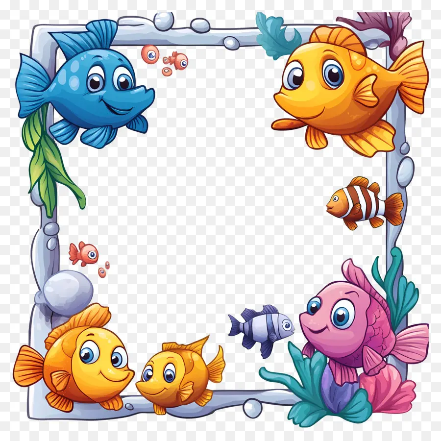 Cadre Photo Vide，Poisson Coloré PNG