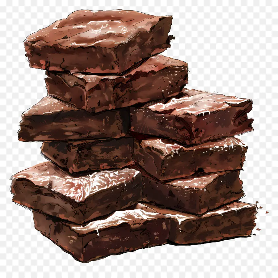 Pile De Brownies，Chocolat PNG