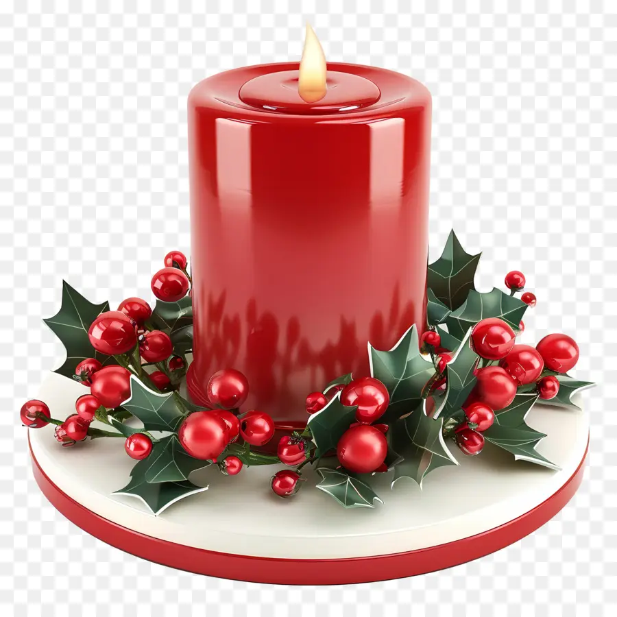 Bougie De Noël，Bougie Rouge PNG