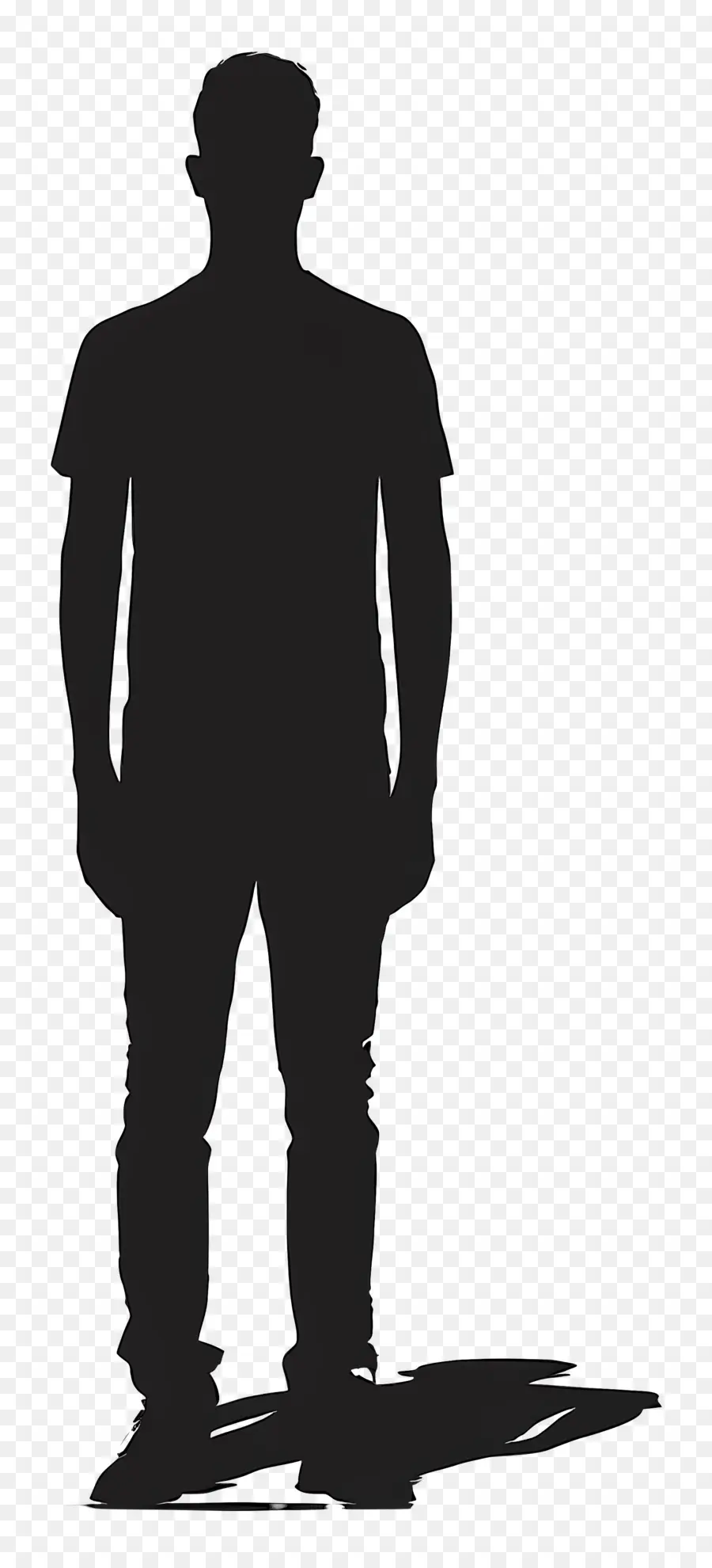 Silhouette D'homme Debout，Silhouette PNG