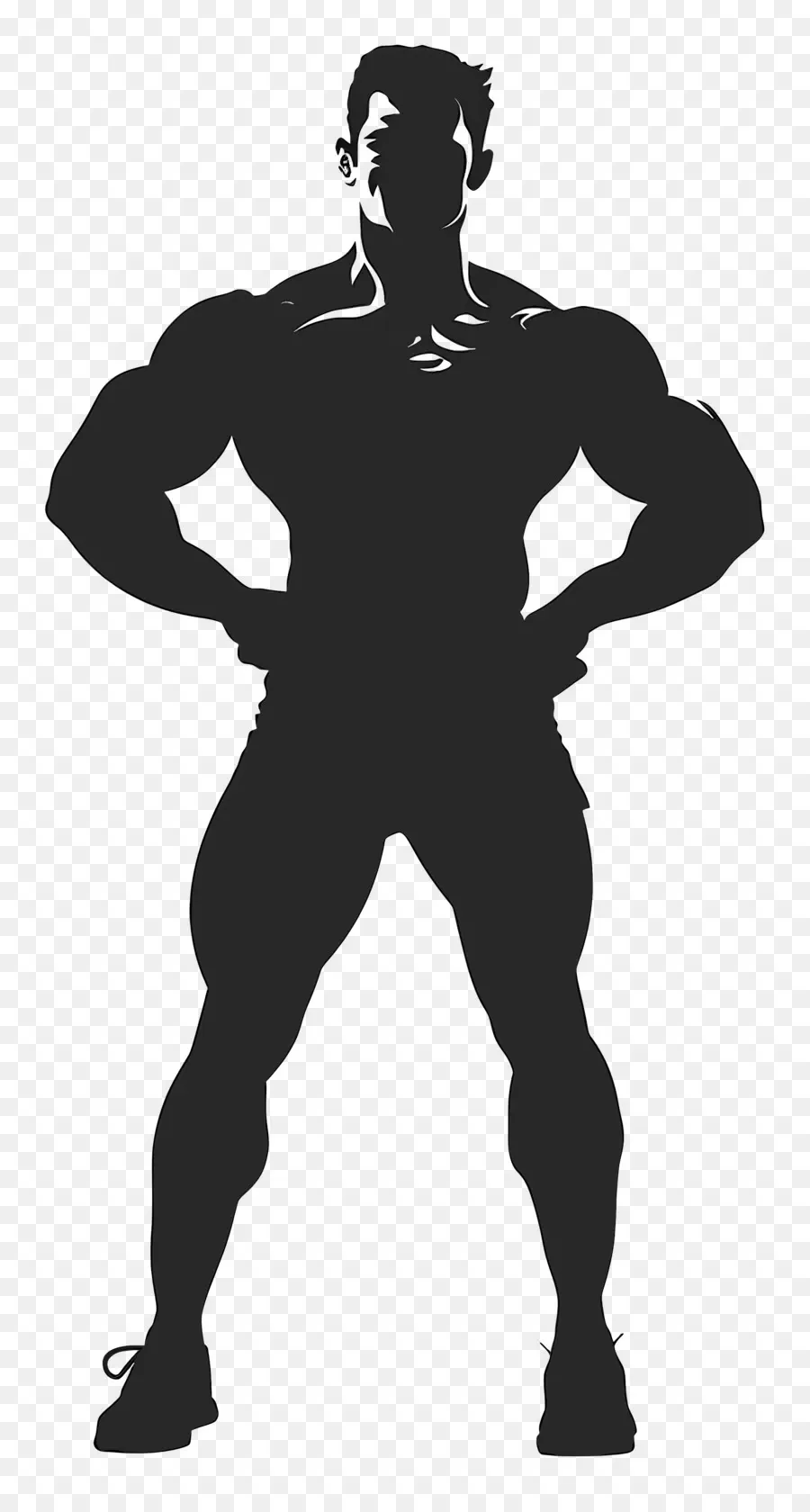 Silhouette D'homme Fort，Silhouette PNG