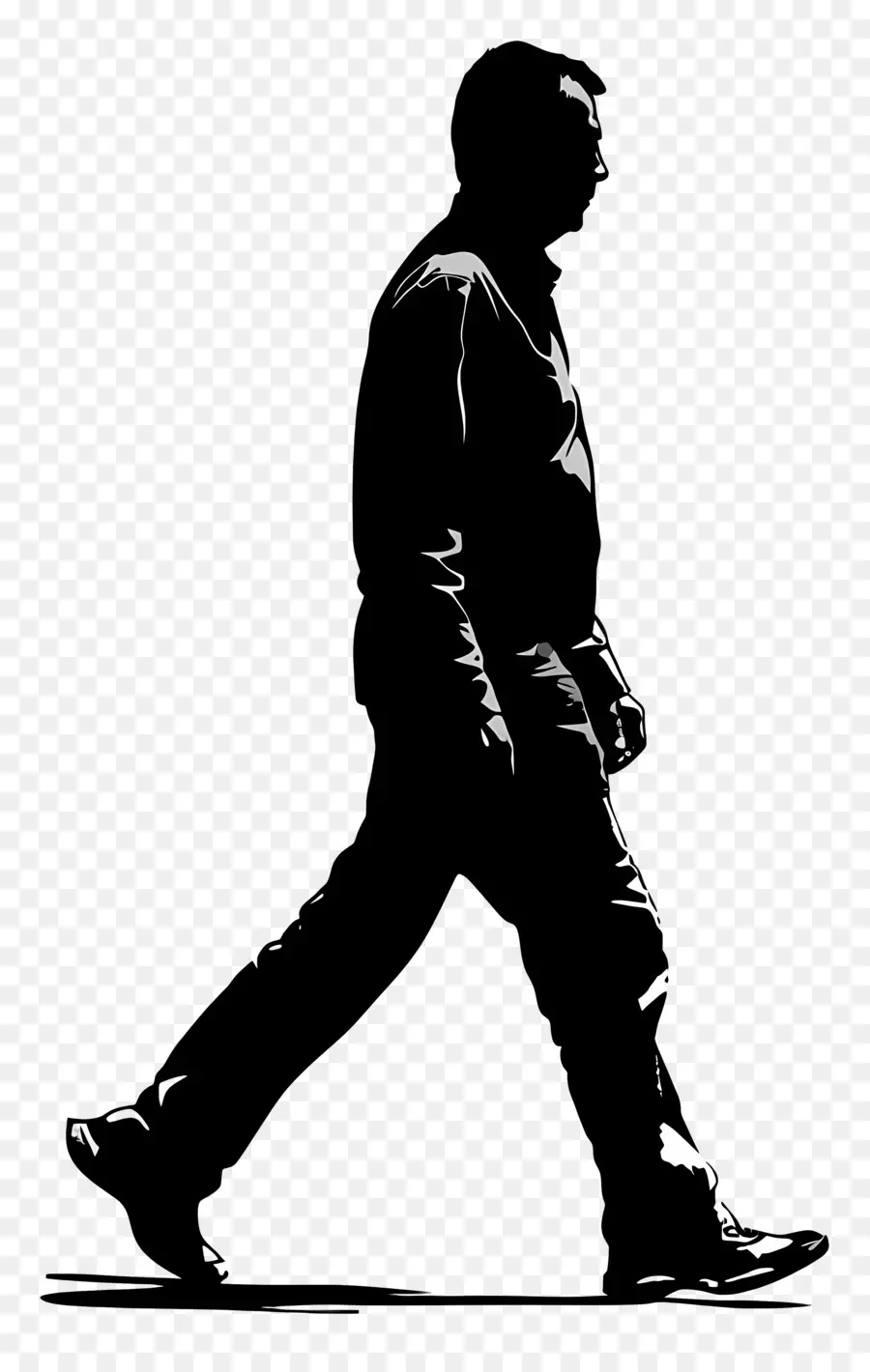 Silhouette D'homme Qui Marche，Silhouette PNG