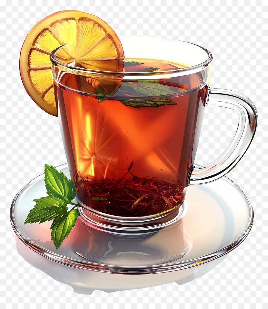 Thé Noir，Tasse De Thé Au Citron PNG